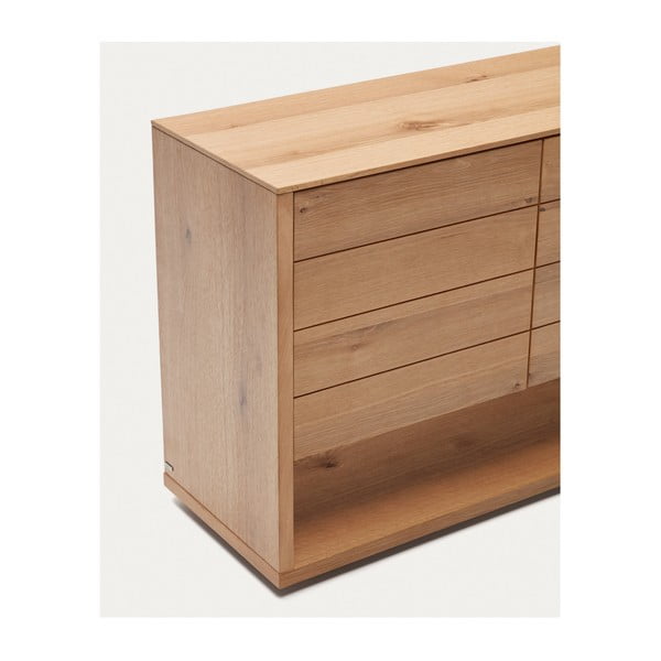 Niska komoda u dekoru hrasta u prirodnoj boji 200x74 cm Alguema – Kave Home-image-4
