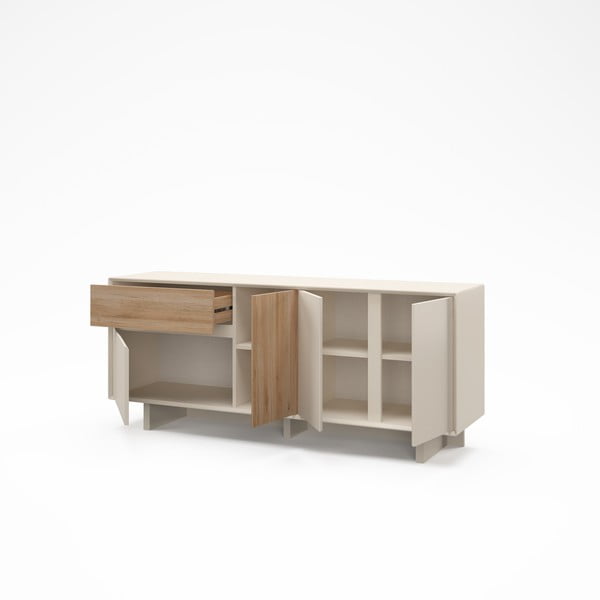 Bež/u prirodnoj boji komoda u dekoru hrasta 180x76x45 cm Carpi – Marckeric-image-3