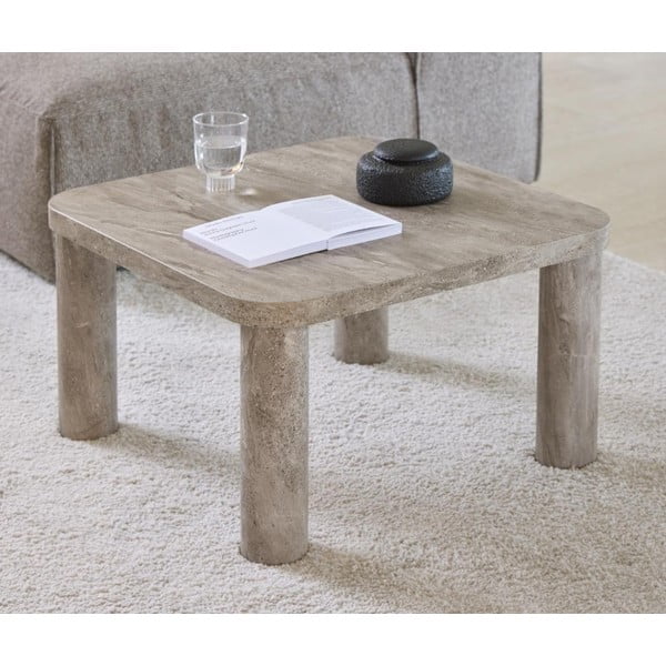 Svijetlo sivi stolić za kavu u mramornom dekoru 60x60 cm Solano – Actona-image-1