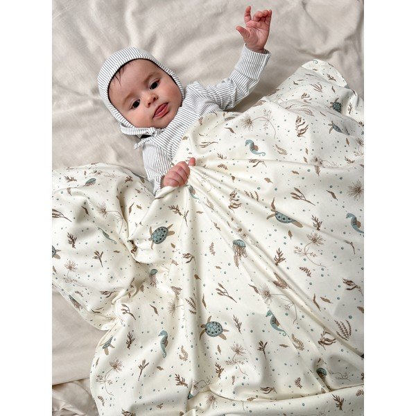 Svijetlo žuta dječja posteljina za dječji krevetić od organskog pamuka 70x100 cm Sea Garden – Cam Cam Copenhagen-image-4