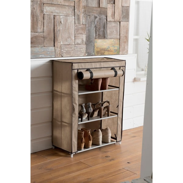 Bež tekstilna polica za cipele s tri odjeljka Compactor Shoes-image-1