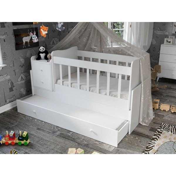 Bijeli dječji krevet s prostorom za odlaganje 60x120 cm Sansa – Kalune Design-image-2