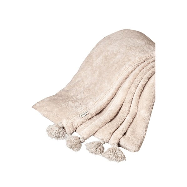Svjetlo smeđi prekrivač od mikropliša 200x220 cm Puffy – Mijolnir
