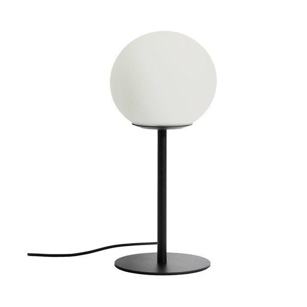Bijela/crna stolna lampa sa staklenim sjenilom (visina 35 cm) Brisia – Kave Home