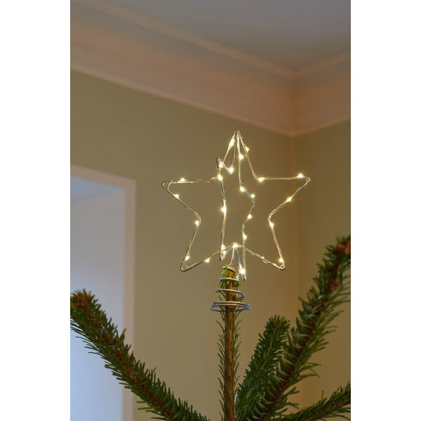 LED svjetleći vrh za božićno drvce Sirius Christina Silver, visine 25 cm