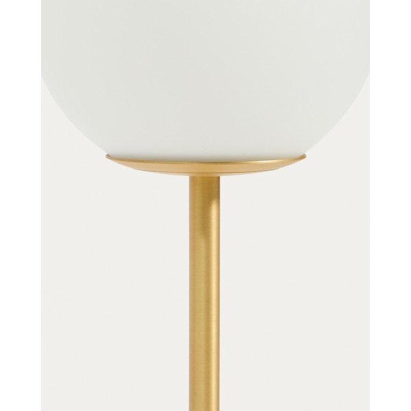 Bijela/u zlatnoj boji stolna lampa sa staklenim sjenilom (visina 35 cm) Brisia – Kave Home-image-3