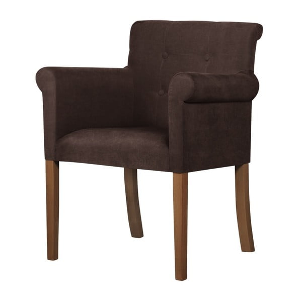 Smeđa stolica s tamnosmeđim nogama od bukve Ted Lapidus Maison Flacon