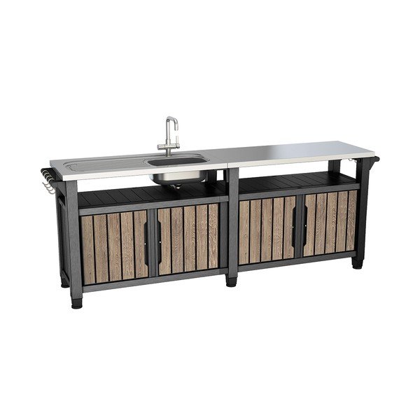 Vrtna kuhinja u dekoru jasena 237x52 cm Unity Chef – Keter