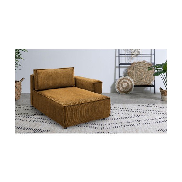 Senf žuta modularna sjedeća garnitura od samta (s desnim kutom) Nihad modular – Bobochic Paris-image-1