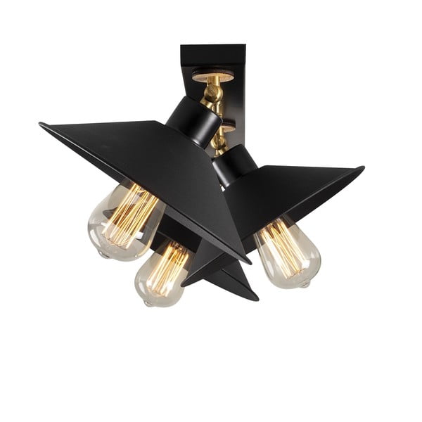 Crna stropna svjetiljka s metalnim sjenilom ø 24 cm Berceste – Opviq lights-image-3