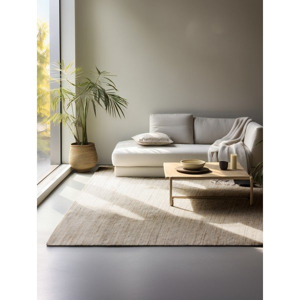 Obostrani/ručno rađen tepih od mješavine jute u svijetloj prirodnoj boji 160x230 cm Dhaka – Hanse Home-image-1