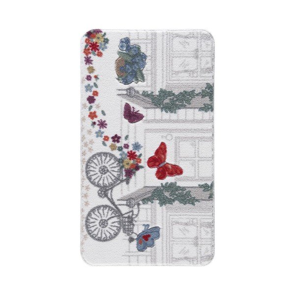 Crveni otirač za kupaonicu s uzorkom Confetti Bathmats Spilled Flowers, 80 x 140 cm-image-1