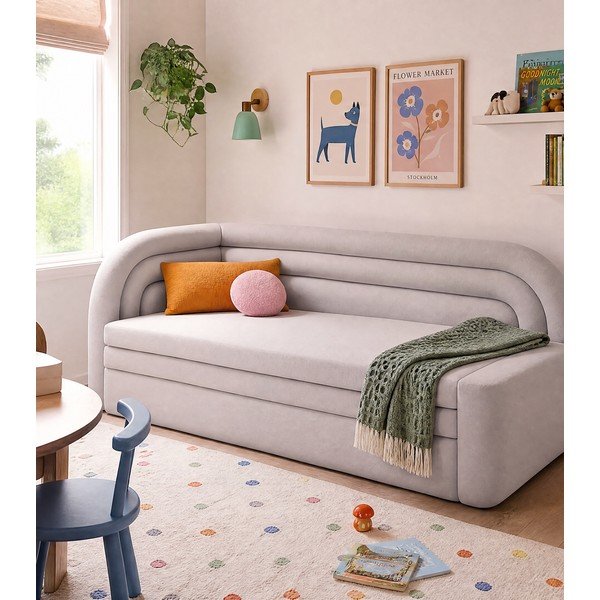 Bež baršunasti sklopiva/s prostorom za odlaganje sofa s lijevim kutom 223 cm Fabillo – ELTAP-image-4