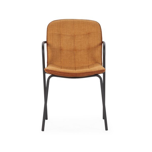 Podstavljena blagovaonska stolica s naslonima za ruke boja terakote Angie – Marckeric-image-2