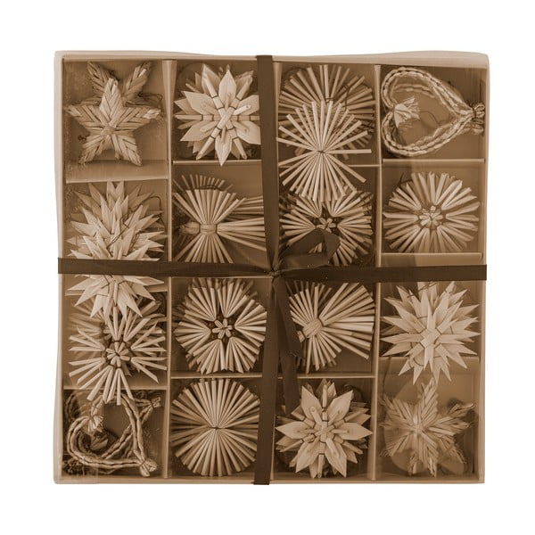 Slamnati viseći božićni ukrasi u setu od 55 kom Hirah - Bloomingville-image-1