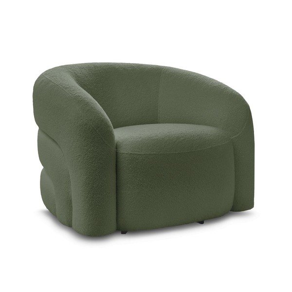 Zelena okretna fotelja od bouclé tkanine Elina – Bobochic Paris