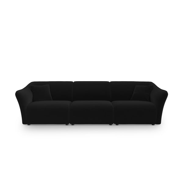 Crna baršunasta sofa 292 cm Tokyo – Cosmopolitan Design