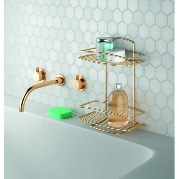 Željezna kupaonska polica u zlatnoj boji Onda – Metaltex-image-1