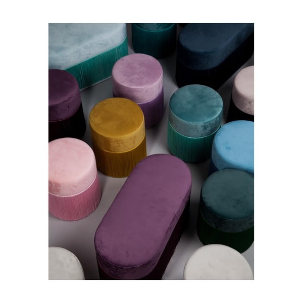 Ljubičasti puf sa baršunastim pokrivačem Velvet Atelier-image-2