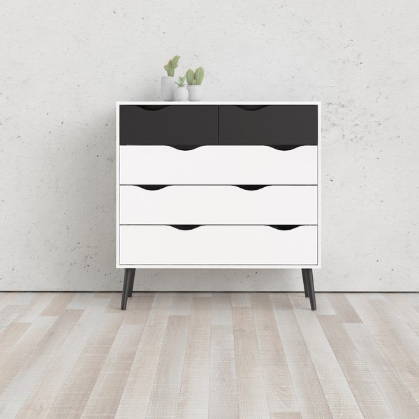 Crno bijela komoda Tvilum Oslo, 99 x 101 cm-image-1