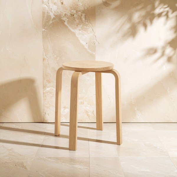 Stolac od masivnog kaučuka u prirodnoj boji Heva – Premier Housewares-image-1