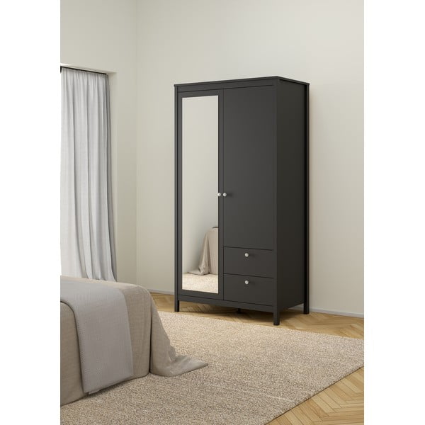 Crni ormar s ogledalom 102x199x58 cm Madrid – Tvilum-image-3