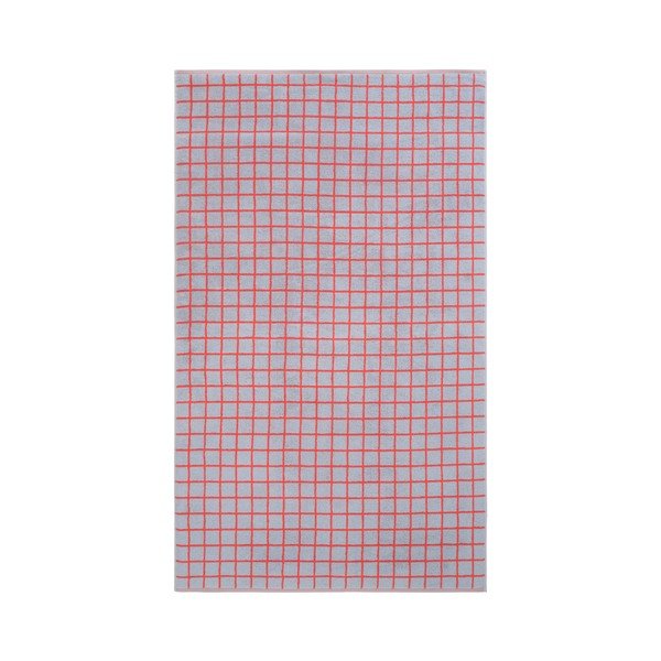 Crveni/svijetlo plavi pamučan ručnik 90x150 cm Grid – Jotex-image-2