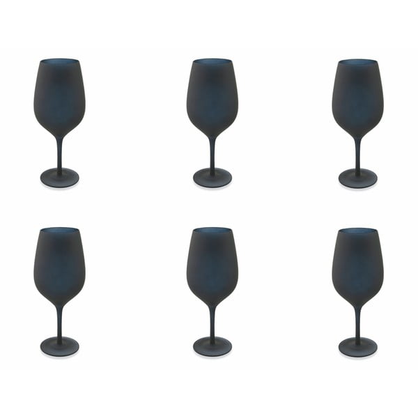 Set od 6 crnih staklenih čaša Villa d&#39;Este Naima, 428 ml
