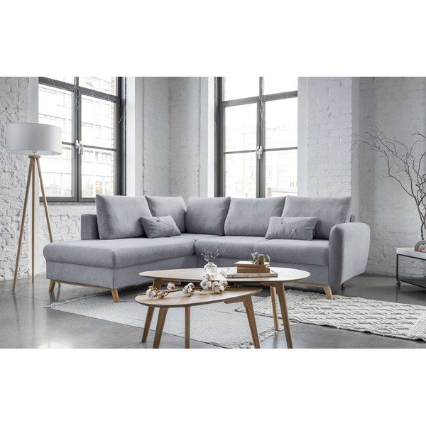 Svijetlo siva kutna garnitura na razvlačenje Miuform Scandic Lagom L, lijevi kut-image-3