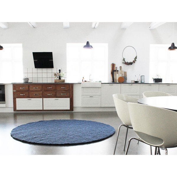 Plavi tepih od vunenih pompona Wooldot Ball Rugs, ⌀ 200 cm-image-3