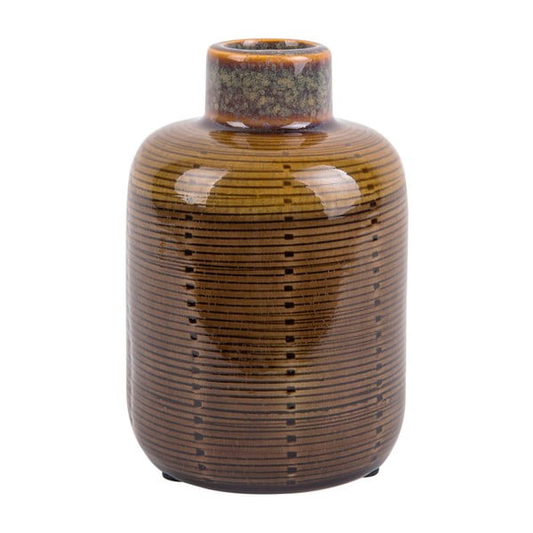 Smeđa keramička vaza PT LIVING Boca, visina 14 cm