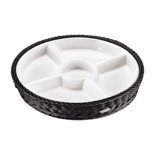 Porculanska zdjela za posluživanje u crnoj košari Saleen, ⌀ 28,5 cm