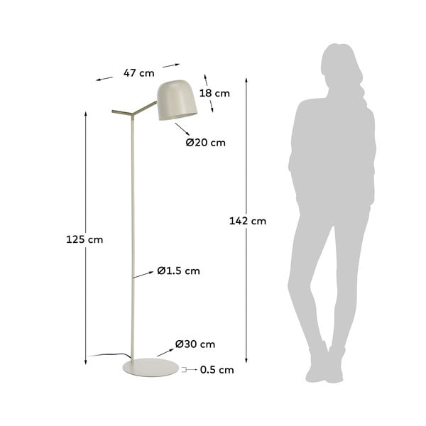 Bež podna svjetiljka Kave Home Alish-image-2