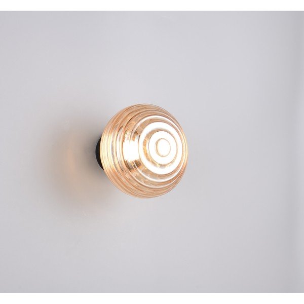 Jantarna staklena LED zidna lampa s USB ø 15,5 cm Earl – Reality-image-1