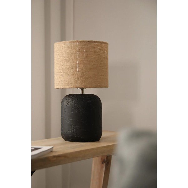 Crna/u prirodnoj boji stolna lampa sa sjenilom od jute (visina 32,5 cm) Montagna – Markslöjd-image-3