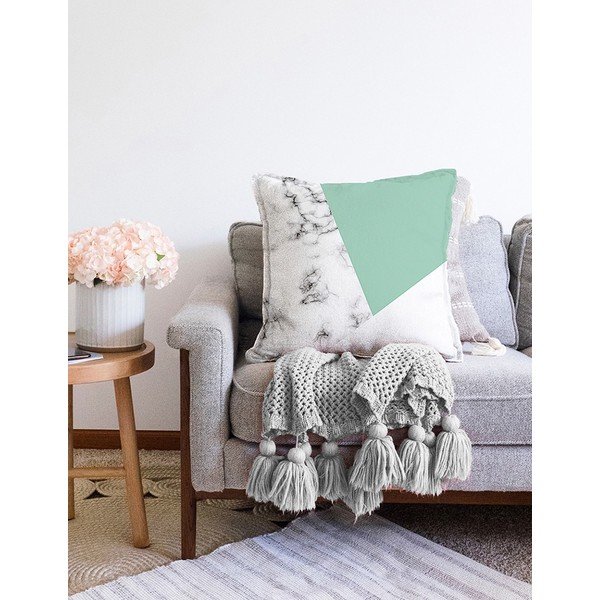 Zeleno-siva jastučnica s udjelom pamuka Minimalist Cushion Covers Marble, 55 x 55 cm-image-2