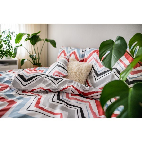 Plava/siva 3-dijelna posteljina za krevet za jednu osobu od pamučnog satena 140x200 cm Marina – JAHU collections-image-4