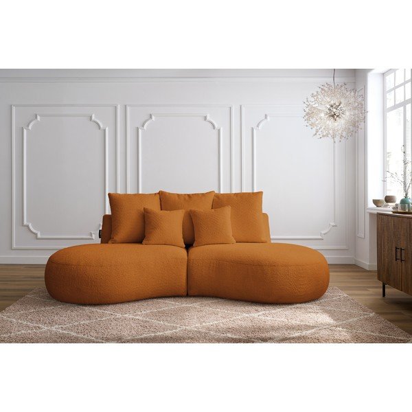 Sofa od bouclé tkanine u boji senfa 260 cm Saint-Germain – Bobochic Paris-image-1