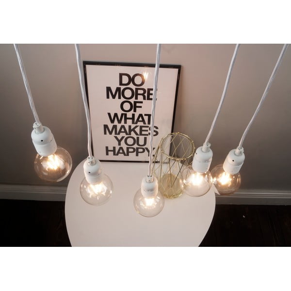 Petodijelna bijela viseća lampa Bulb Basic Uno-image-2