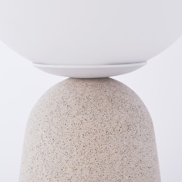 Siva stolna lampa SULION Creta, visina 29,5 cm-image-4