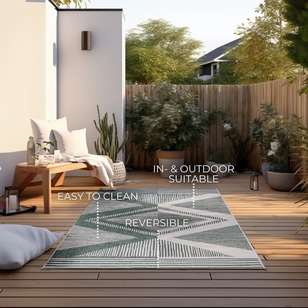 Zeleni/krem vanjski tepih 120x170 cm Gemini – Elle Decoration-image-4