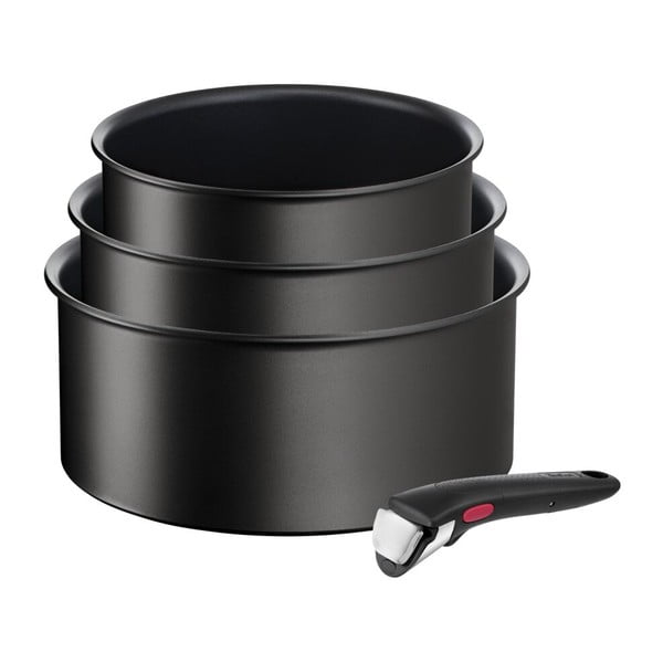 Aluminijski lonci 3 kom s neprianjajućom površinom/s uklonjivom ručkom prikladni za indukcijsko kuhalo INGENO Eco Resist L3979202 – Tefal