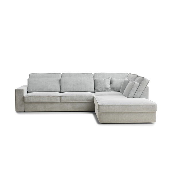 Svijetlo siva kutna garnitura od šenila (s desnim kutom/u obliku slova L) Kirou – Maison de Rêve