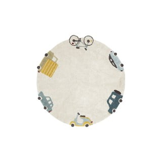 Krem periv/ručno rađen pamučan dječji tepih ø140 cm Wheels – Lorena Canals