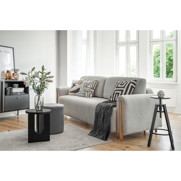 Svijetlo siva sklopiva/s prostorom za odlaganje sofa od bouclé tkanine 244 cm Arcadova – ELTAP-image-3