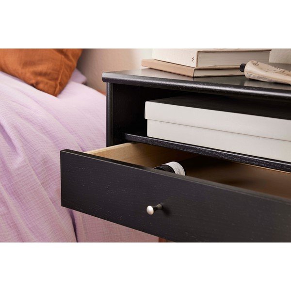 Crni viseći noćni ormarić s policama Mistral - Hammel Furniture-image-4