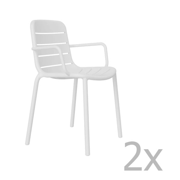 Set od 2 bijele vrtne stolice Resol Gina