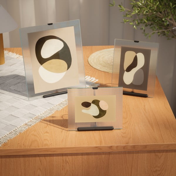 Crni stakleni stojeći okvir 16x20 cm Flute – Umbra-image-1