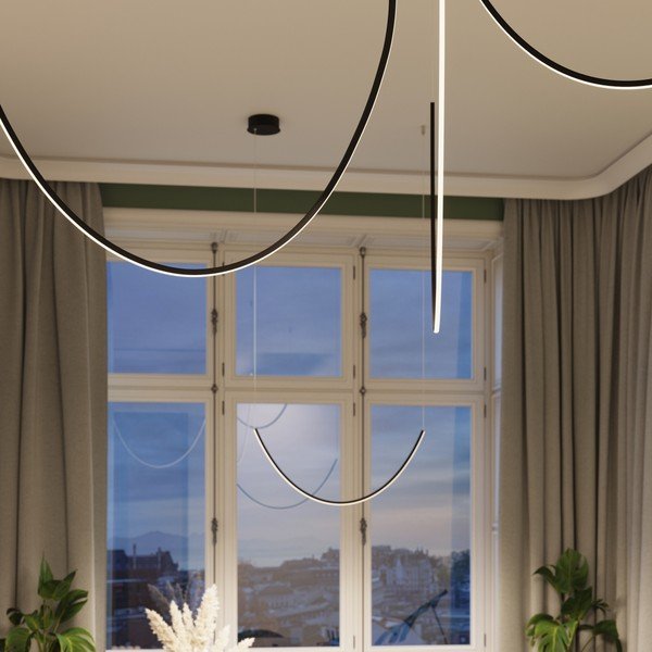 Crna LED viseća svjetiljka aluminijska ALVAR – Thoro-image-2