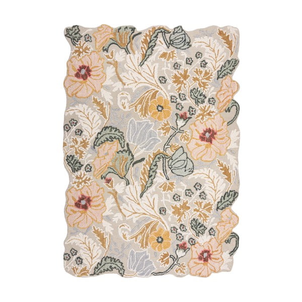 Svijetlo ružičasti ručno rađen vunen tepih 160x230 cm Daphne Shaped Floral – Flair Rugs